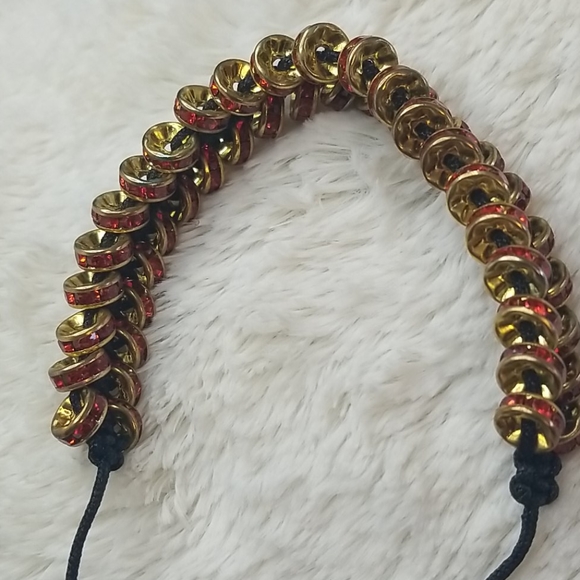 Gold and Red Crystal Bracelet - Picture 3 of 6